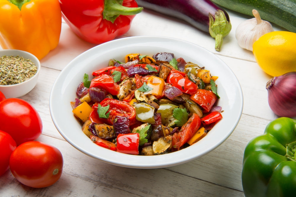 Recipe for Mediterranean Spice Wheel:  Spiced Mediterranean Roasted Vegetables