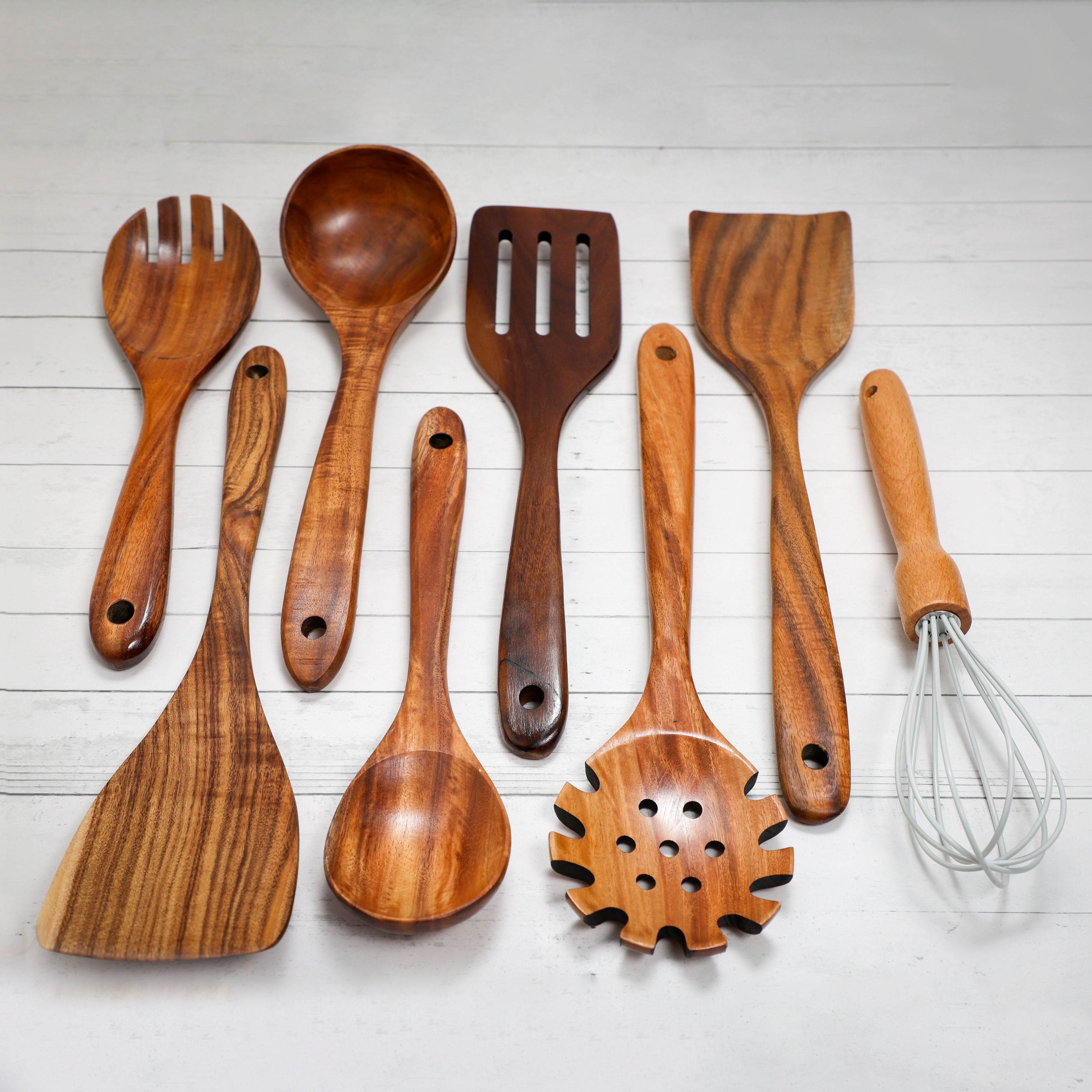 Acacia 9 piece Wooden Spoon Set