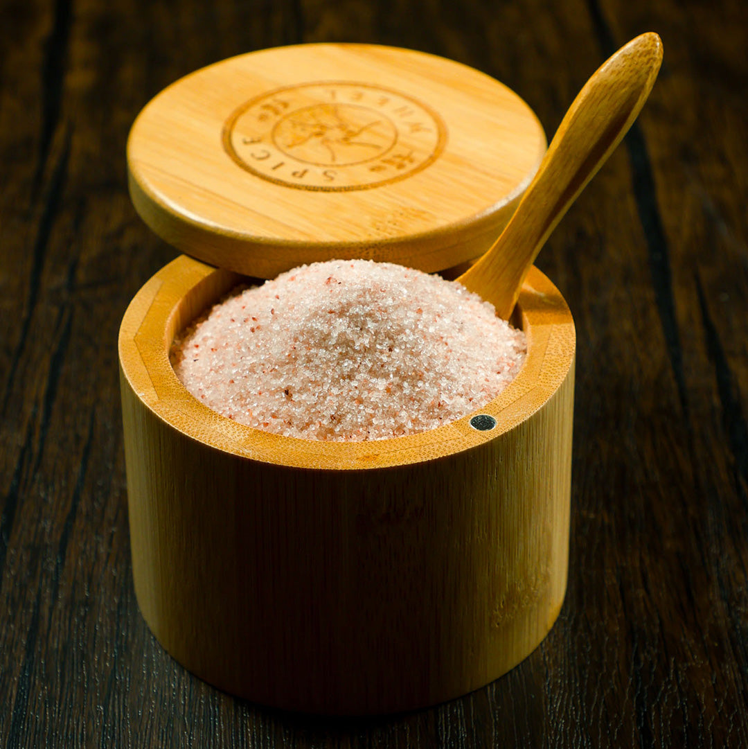 Bamboo Salt Container with Pink Himalayan Salt